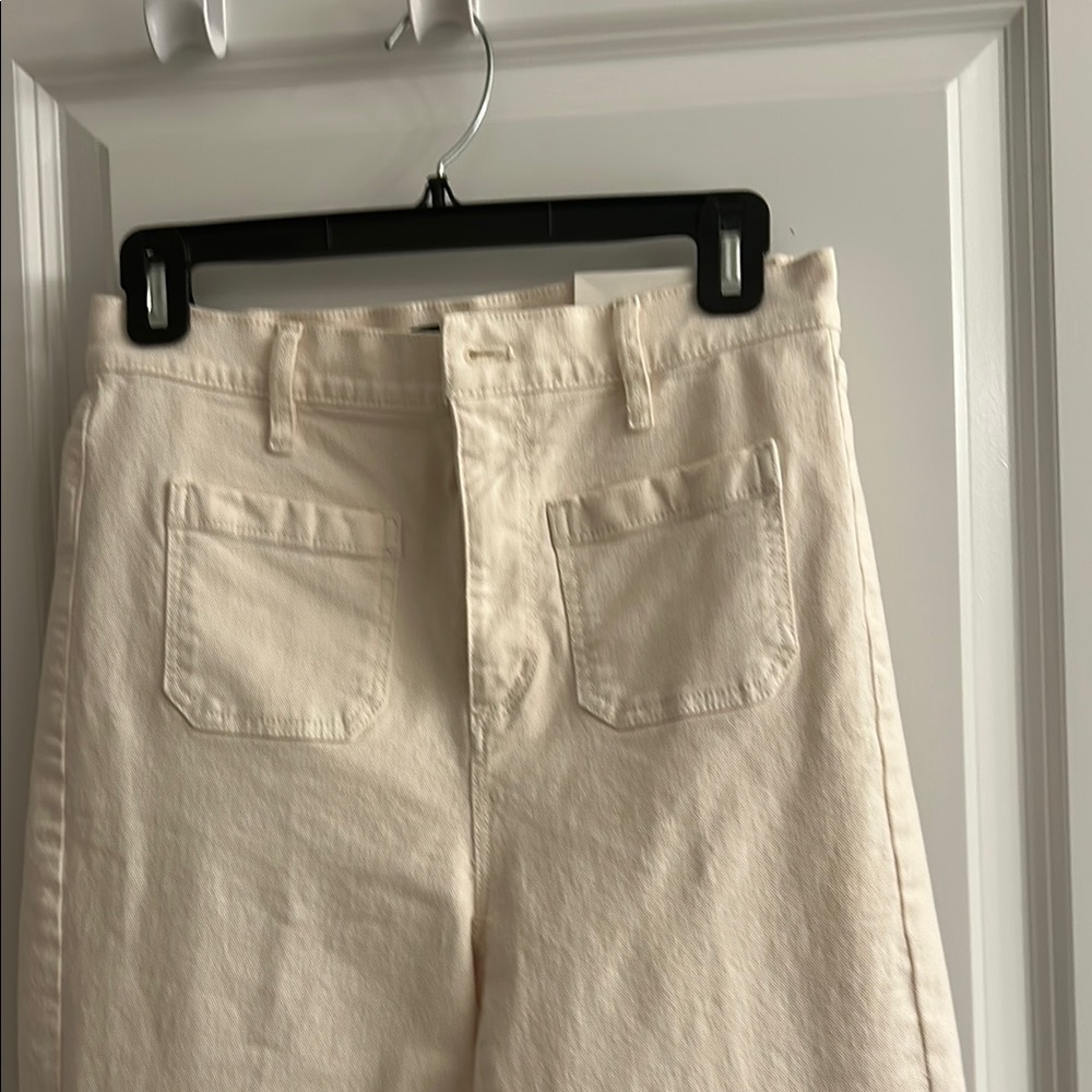 Cream High-Waisted Pants